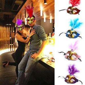 4 Piezas de Máscaras de Plumas LED Masquerade