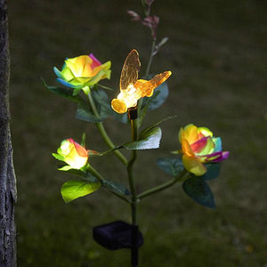 Luz de Estaca Rosa Arco Iris LED con Energía Solar